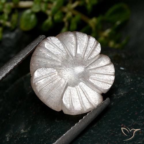 Pietra di luna Rosa Molto Chiaro naturale da 4.31 ct, Taglio a fiore, Traslucido