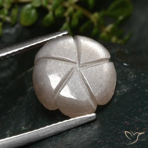 Pietra di luna Rosa Molto Chiaro naturale da 4.31 ct, Taglio a fiore, Traslucido