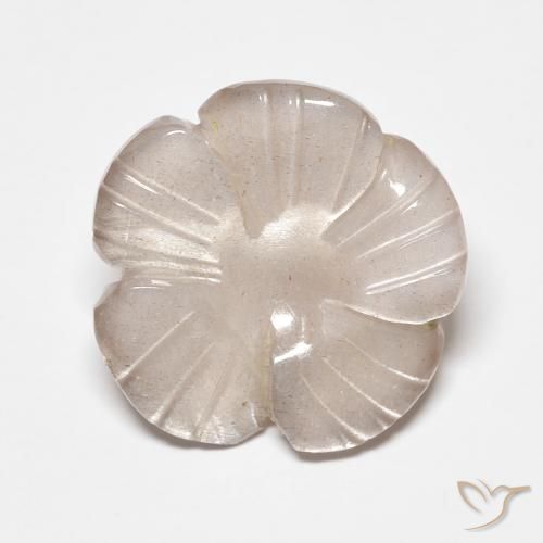 5.21ct Naturale Rosa Molto Chiaro Pietra di luna, Taglio a fiore, Traslucido