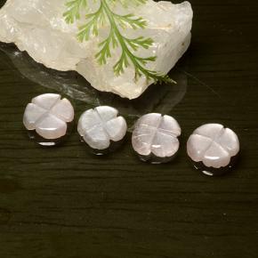 Gemme di Pietra di luna Rosa Molto Chiaro naturale da 4.14 ct, Taglio a fiore, Traslucido