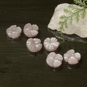 Pietra di luna naturale rosa da 12,48 ct, taglio fiore, traslucido