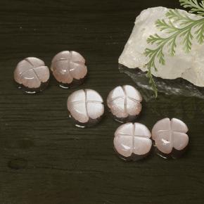 Pietra di luna naturale rosa da 12,48 ct, taglio fiore, traslucido