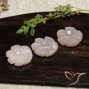 Gemme di Pietra di luna Rosa Molto Chiaro naturale da 10.07 ct, Taglio a fiore, Traslucido