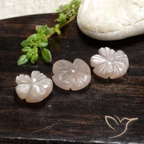 Gemme di Pietra di luna Rosa Molto Chiaro naturale da 7.67 ct, Taglio a fiore, Traslucido