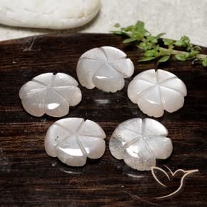 Gemme di Pietra di luna Rosa Molto Chiaro naturale da 17.29 ct, Taglio a fiore, Traslucido