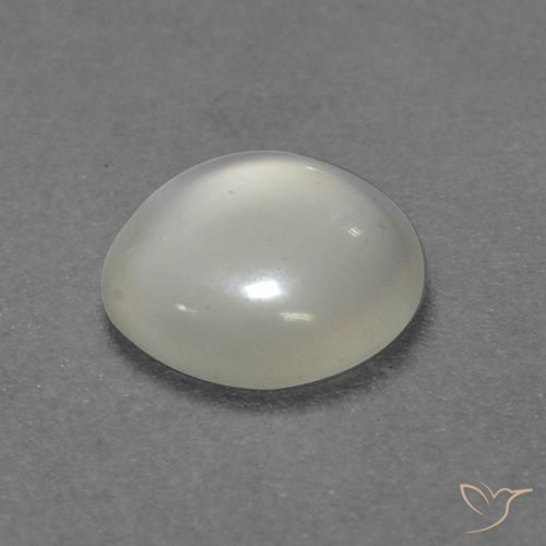 Pietra di luna naturale bianco da 0,76 ct, taglio rotondo, trasparente