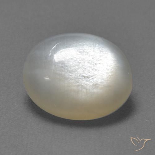 Pietra di luna Bianco naturale da 2.54 ct, Ovale, Trasparente