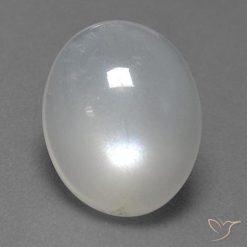 Pietra di luna Bianco naturale da 2.81 ct, Taglio ovale, Trasparente