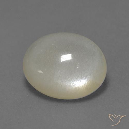 Pietra di luna Bianco naturale da 3.13 ct, Ovale, Traslucido