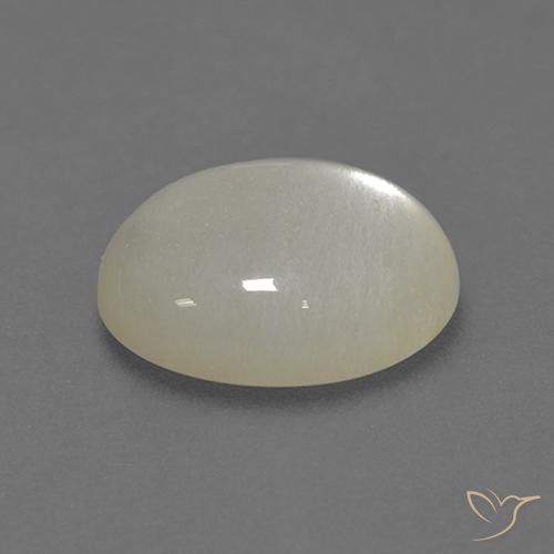 Pietra di luna Bianco naturale da 3.13 ct, Ovale, Traslucido