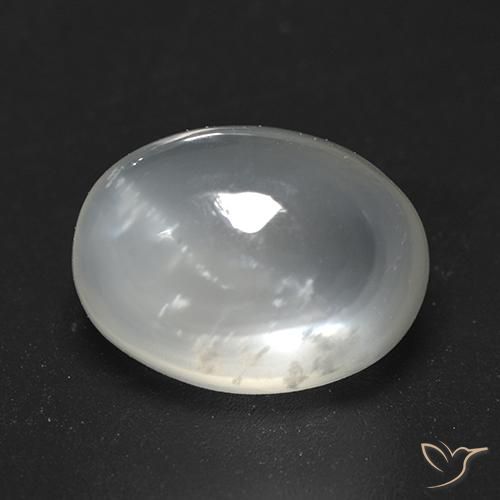 Pietra di luna Bianco crema naturale da 3.84 ct, Ovale, Trasparente