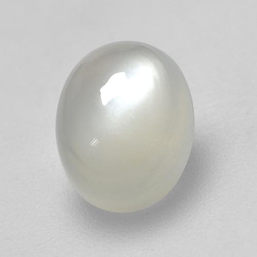 Pietra di luna bianco caldo naturale da 1,90 ct, taglio ovale, traslucido