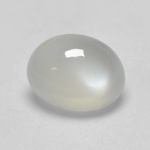 Pietra di luna bianco caldo naturale da 1,90 ct, taglio ovale, traslucido