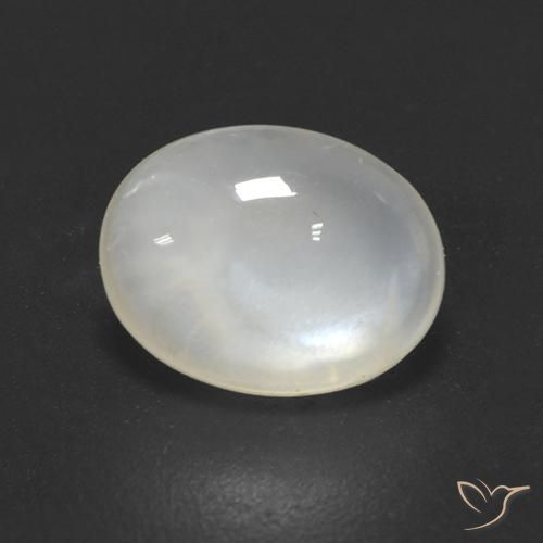 1.50ct Naturale Bianco crema Pietra di luna, Ovale, Trasparente