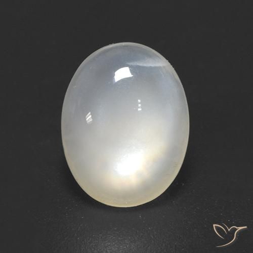 Pietra di luna Bianco crema naturale da 1.50 ct, Ovale, Trasparente
