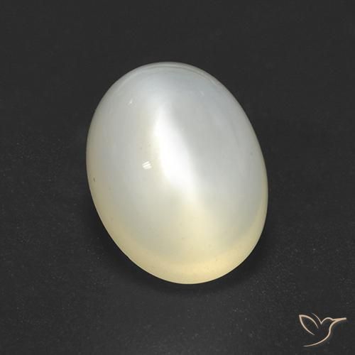 Pietra di luna Bianco crema naturale da 2.20 ct, Ovale, Traslucido