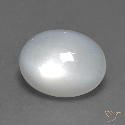 Pietra di luna Bianco traslucido naturale da 1.49 ct, Ovale, Trasparente