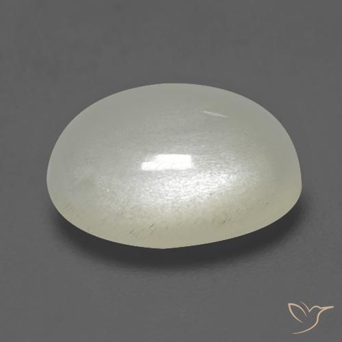 Pietra di luna Bianco caldo naturale da 2.54 ct, Ovale, Traslucido