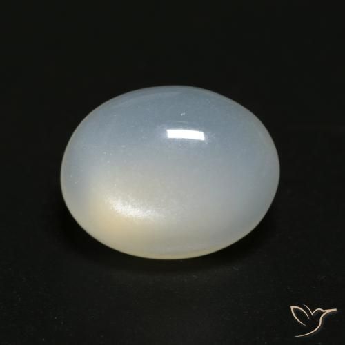 Pietra di luna Bianco traslucido naturale da 3.73 ct, Ovale, Trasparente