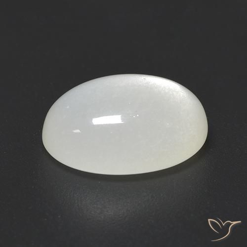 Pietra di luna naturale bianco da 4,23 ct, taglio ovale, traslucido