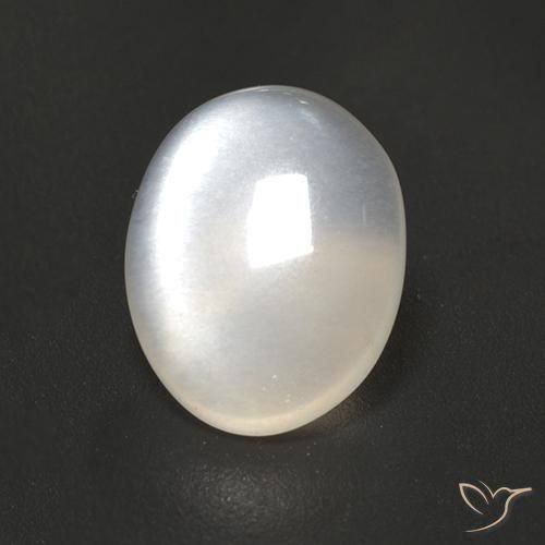 Pietra di luna Bianco traslucido naturale da 1.93 ct, Ovale, Trasparente