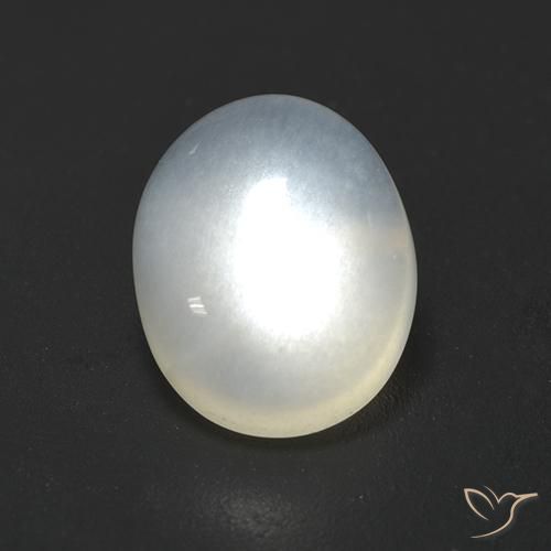 Pietra di luna Bianco traslucido naturale da 2.33 ct, Ovale, Trasparente