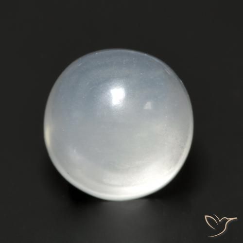 Pietra di luna naturale bianco da 1,77 ct, taglio rotondo, trasparente