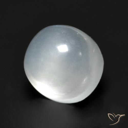 Pietra di luna naturale bianco da 1,77 ct, taglio rotondo, trasparente