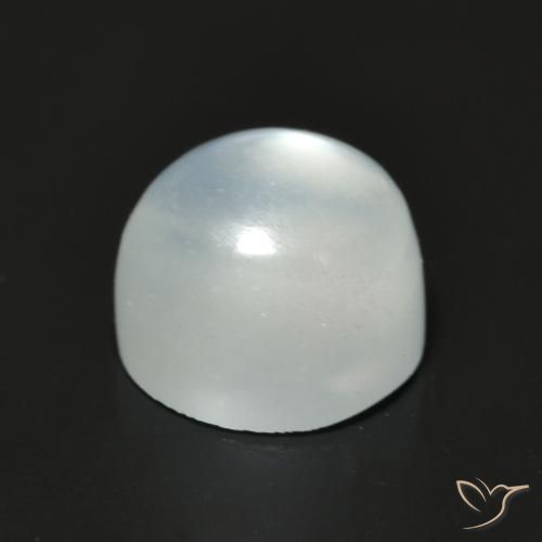 Pietra di luna naturale bianco da 1,77 ct, taglio rotondo, trasparente