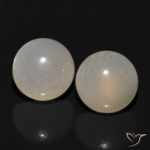 1.20ctw Naturale Marrone Caldo Chiaro Pietra di luna, Rotondo, Traslucido