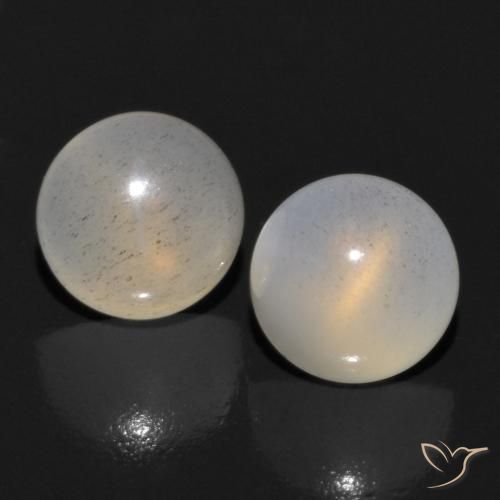 1.15ctw Naturale Marrone Caffè Chiaro Pietra di luna, Rotondo, Traslucido