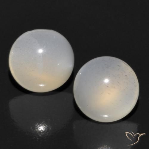 1.14ctw Naturale Marrone medio-chiaro Pietra di luna, Rotondo, Traslucido