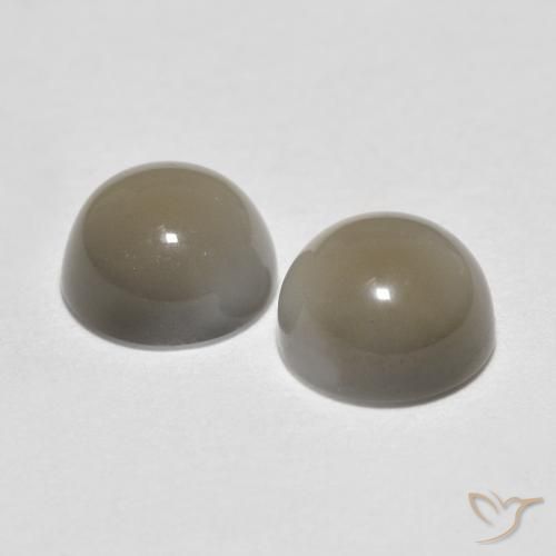 Gemme di Pietra di luna Grigio molto chiaro naturale da 1.12 ct, Rotondo, Traslucido