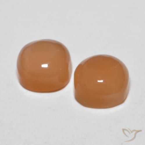 Gemme di Pietra di luna Cantalupo Arancia naturale da 2.25 ct, Cuscino, Traslucido