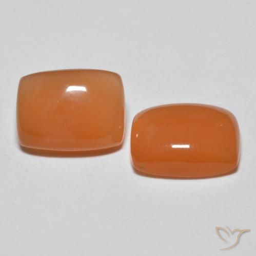 Gemme di Pietra di luna Arancio Medio naturale da 2.60 ct, Cuscino, Traslucido