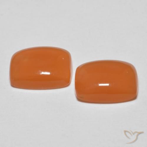 Gemme di Pietra di luna Arancio Medio naturale da 2.60 ct, Cuscino, Traslucido