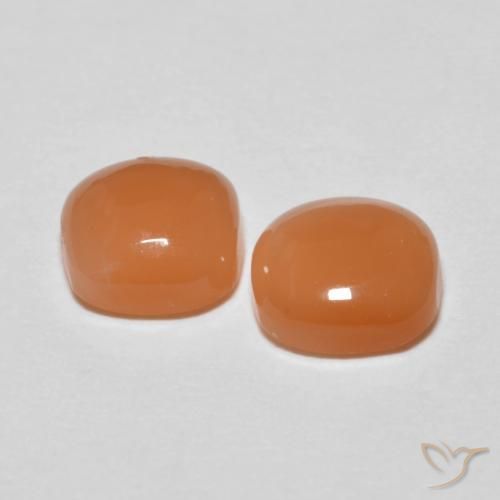 Gemme di Pietra di luna Arancione chiaro naturale da 1.58 ct, Cuscino, Traslucido