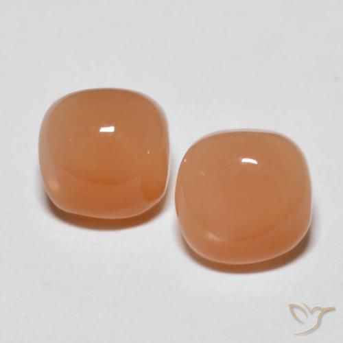 1.82ctw Naturale Arancio rossastro chiaro Pietra di luna, Cuscino, Traslucido