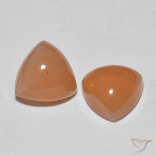 Gemme di Pietra di luna Arancione chiaro naturale da 4.08 ct, Taglio trillion, Traslucido