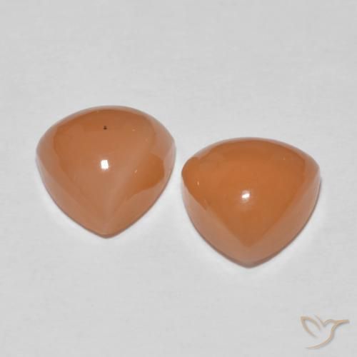 Gemme di Pietra di luna Arancione chiaro naturale da 4.08 ct, Taglio trillion, Traslucido