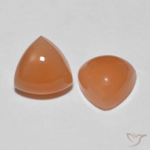 Gemme di Pietra di luna Arancione chiaro naturale da 4.08 ct, Taglio trillion, Traslucido