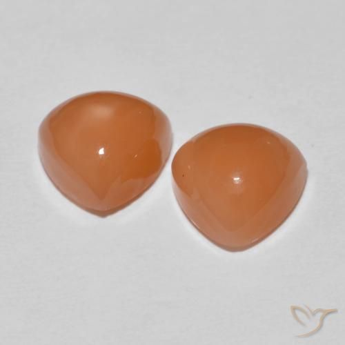 Gemme di Pietra di luna Arancione chiaro naturale da 4.08 ct, Taglio trillion, Traslucido