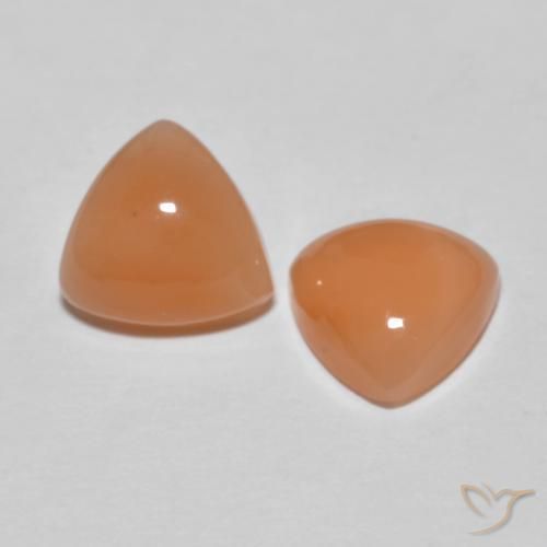 Gemme di Pietra di luna Arancione chiaro naturale da 3.12 ct, Taglio trillion, Traslucido