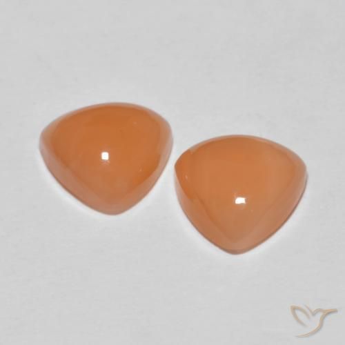 Gemme di Pietra di luna Arancione chiaro naturale da 3.12 ct, Taglio trillion, Traslucido