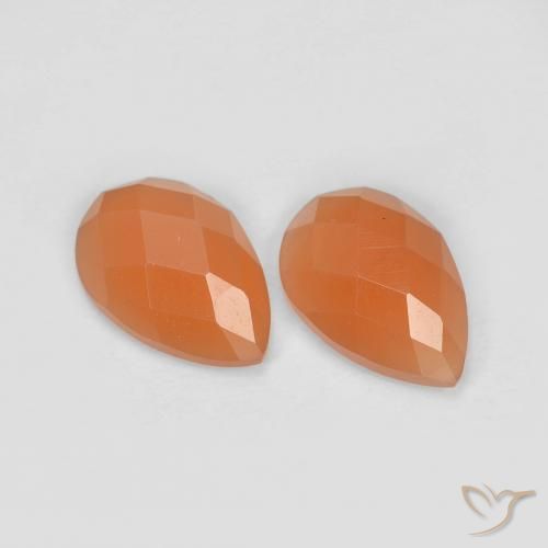 1.90ctw Naturale Arancio Medio Pietra di luna, Forma a pera, Traslucido