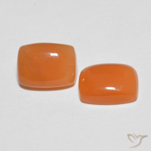 Gemme di Pietra di luna Arancio Medio naturale da 2.58 ct, Cuscino, Traslucido