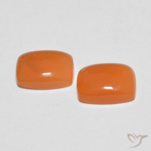 Gemme di Pietra di luna Arancio Medio naturale da 2.58 ct, Cuscino, Traslucido