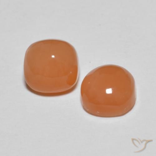 Gemme di Pietra di luna Arancione chiaro naturale da 2.15 ct, Cuscino, Traslucido