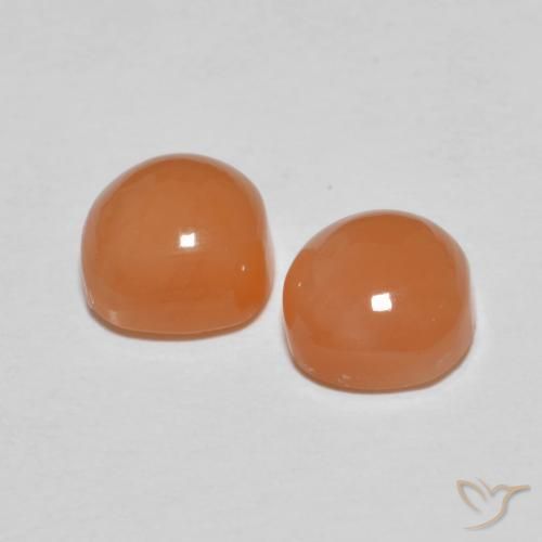 Gemme di Pietra di luna Arancione chiaro naturale da 2.15 ct, Cuscino, Traslucido