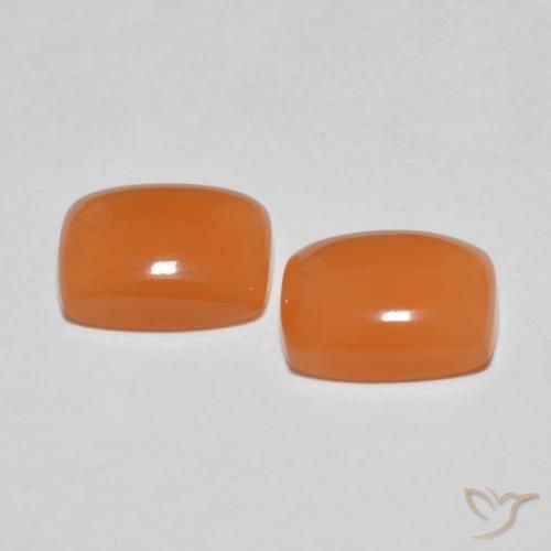 Gemme di Pietra di luna Arancio Medio naturale da 2.77 ct, Cuscino, Traslucido